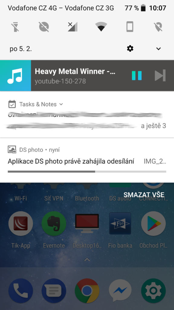 Single swipe down