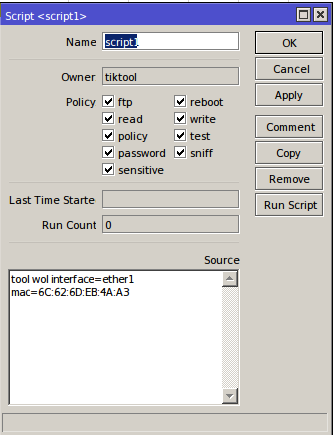 MikroTik WOL script