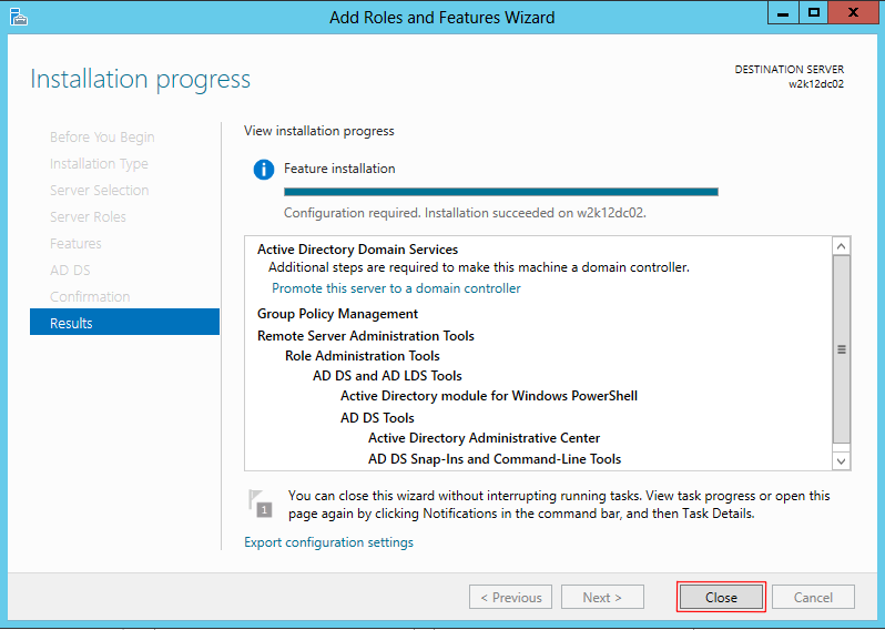Installing AD DS