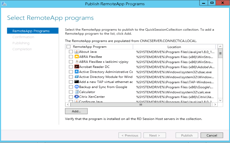 Selecting an application