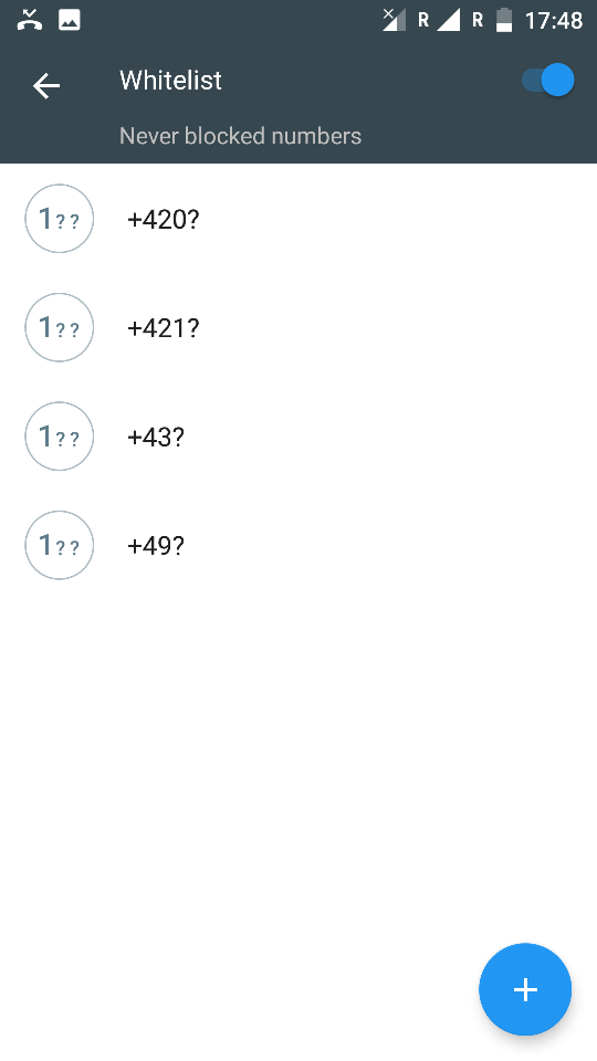 Whitelist configuration